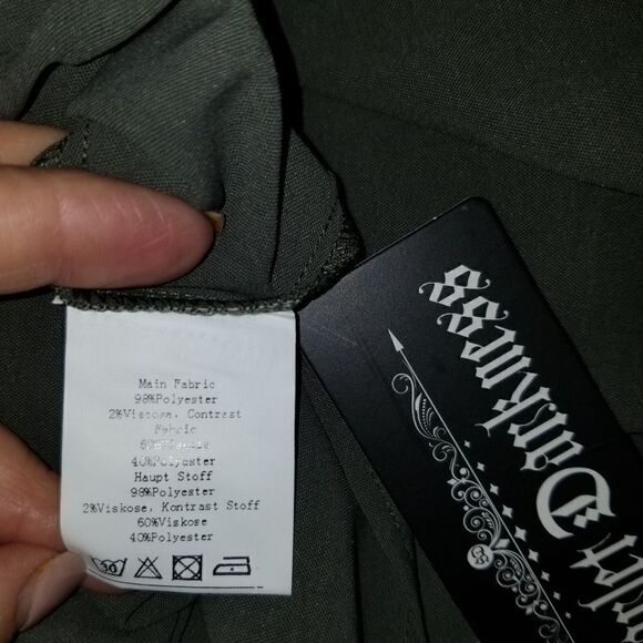 Colonial Contrast Color Dress Square Neck A-Line Dress green - Picture 12 of 14